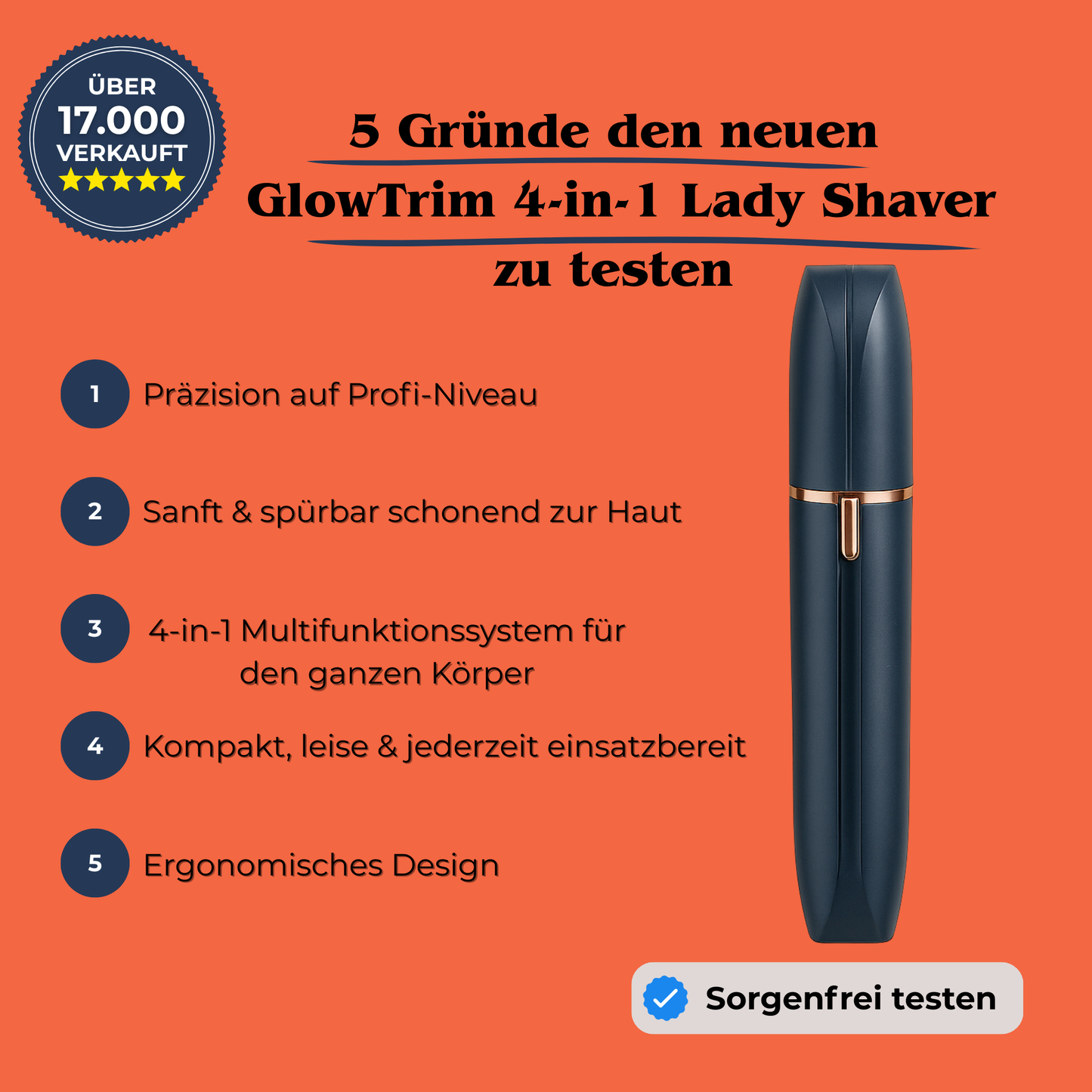GlowTrim 4-in-1 Lady Shaver – Elegante Pflege für streichelzarte Haut